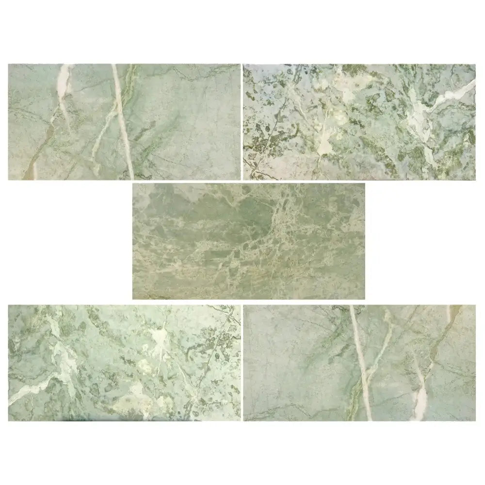 Green Marble Tile Samples for Ming Green Prestige 12X24 Polished and Honed Marbles