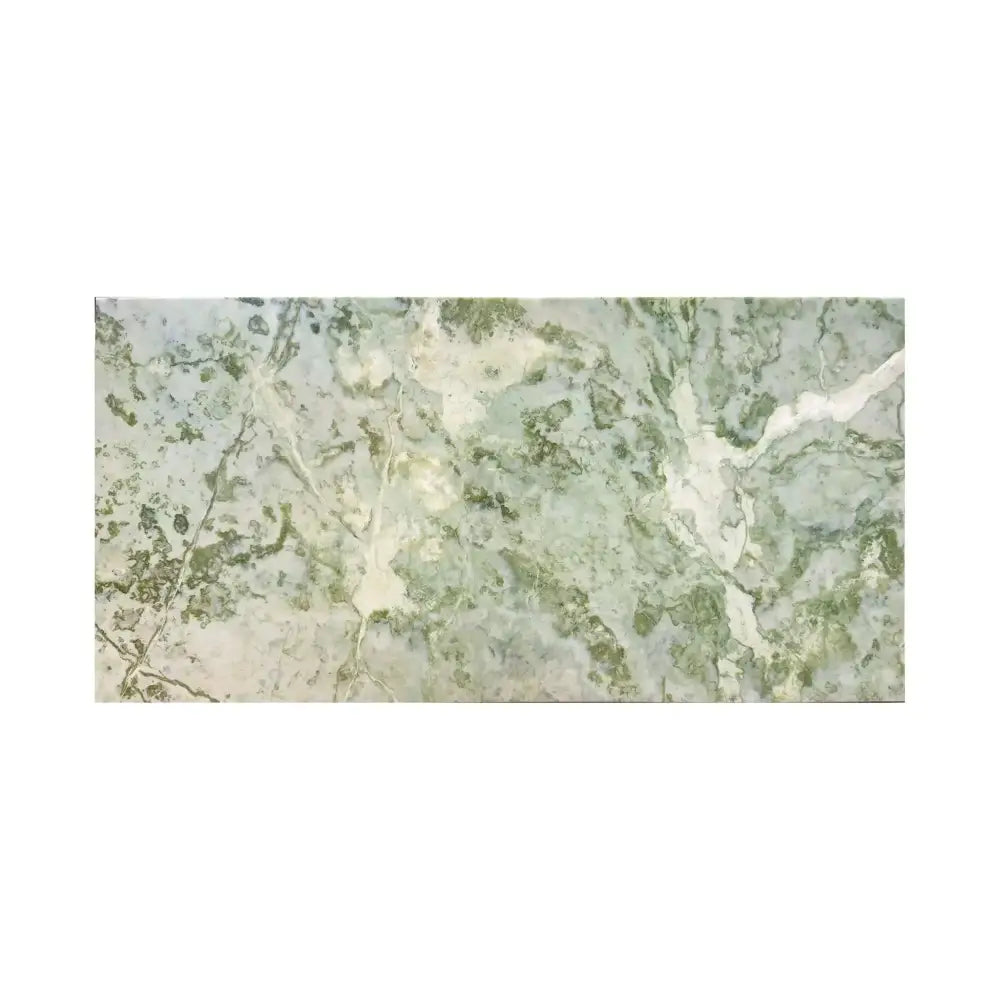 Green and white marble slab from Ming Green Prestige 12X24 Marble collection