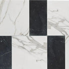 Modena in Calacatta Gold 12X12 and Nero Marquina Prestige 6X12 Set-American Stone