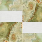 Modena in Green Onyx 12X12 and Carrara White Royale 6X12 Set-American Stone