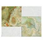 Modena in Green Onyx 12X12 and Carrara White Royale 6X12 Set-American Stone