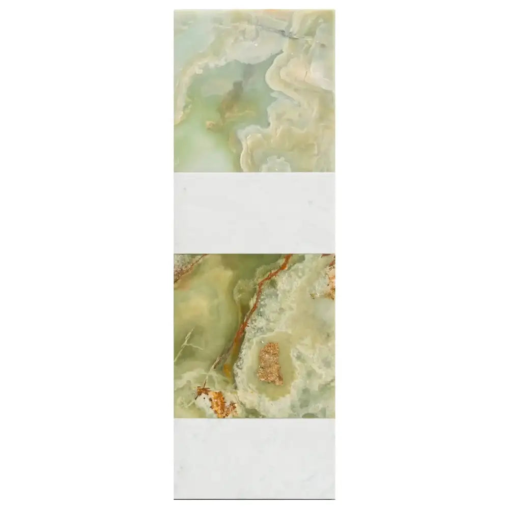 Modena in Green Onyx 12X12 and Carrara White Royale 6X12 Set-American Stone