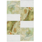 Modena in Green Onyx 12X12 and Carrara White Royale 6X12 Set-American Stone