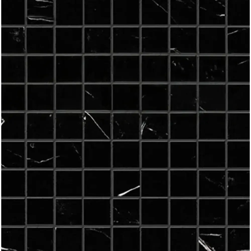 Nero Marquina Prestige/Black 1X1 Marble Mosaic-American Stone