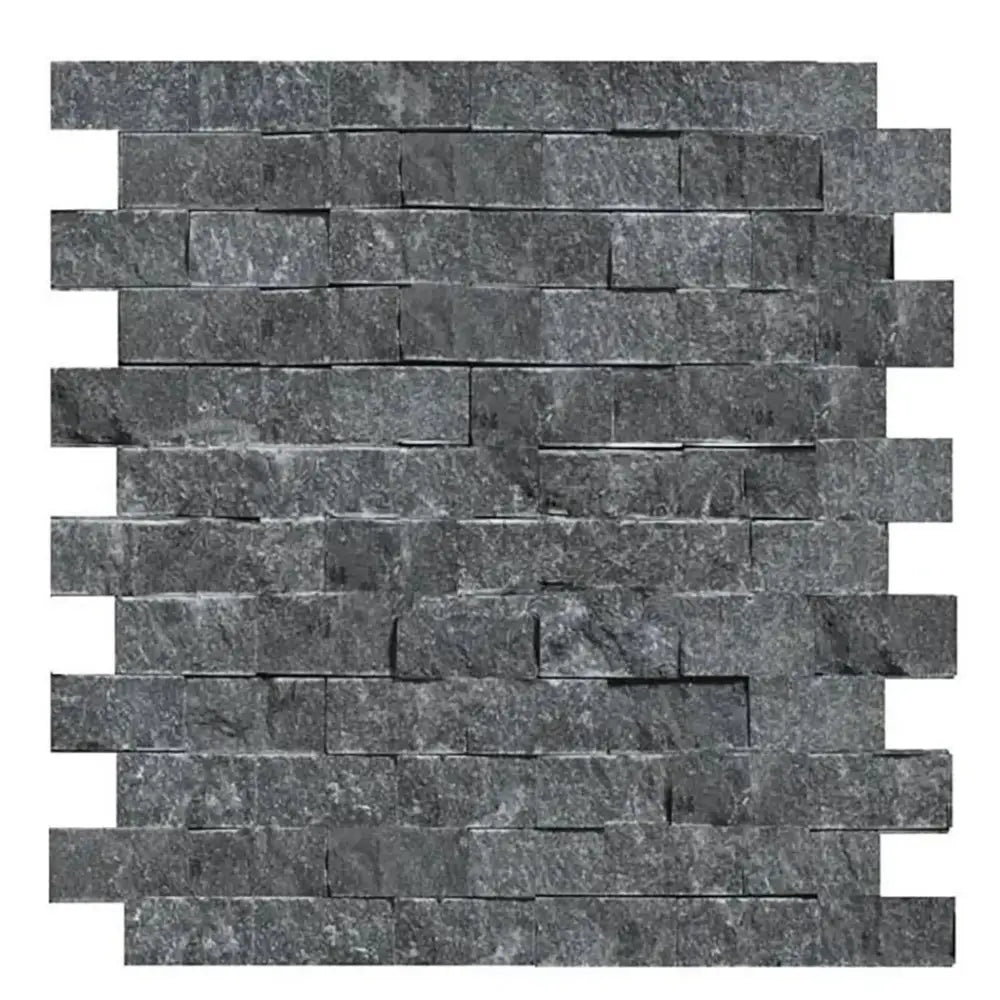 Nero Marquina Prestige/Black 1X2 Brick Marble Mosaic Split-Faced-American Stone