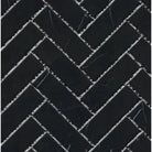 Black marble herringbone tile pattern in Nero Marquina/Black 1X3 Mosaic design
