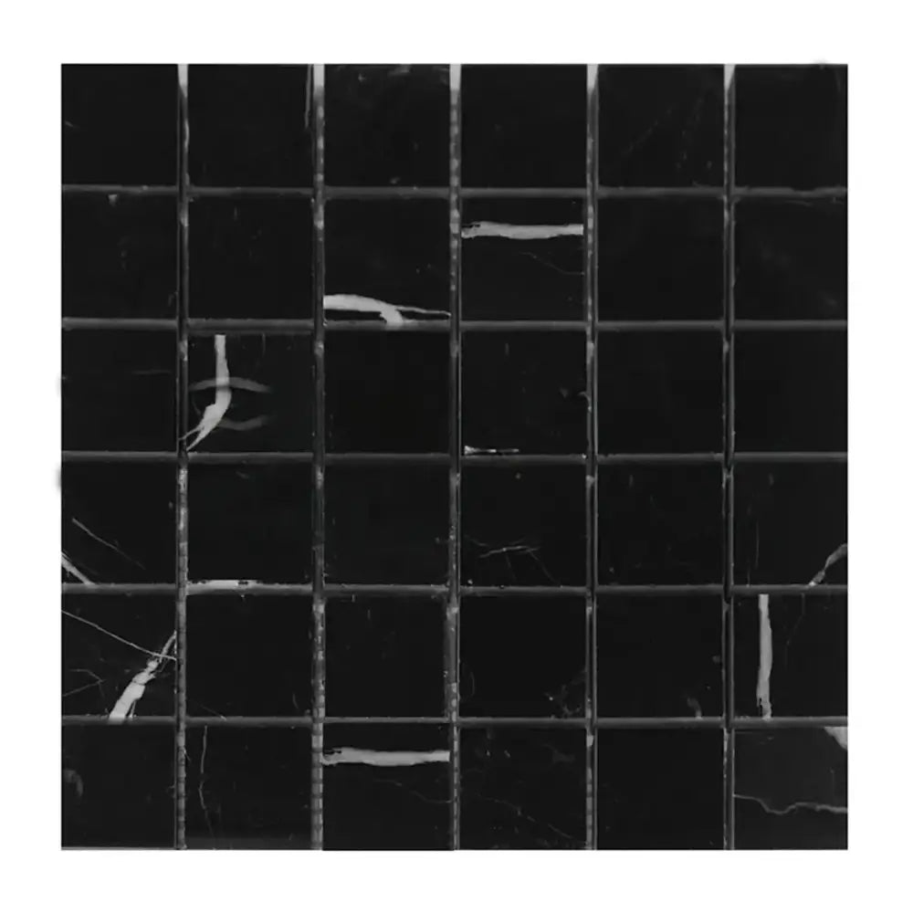 Nero Marquina Prestige/Black 2X2 Marble Mosaic-American Stone