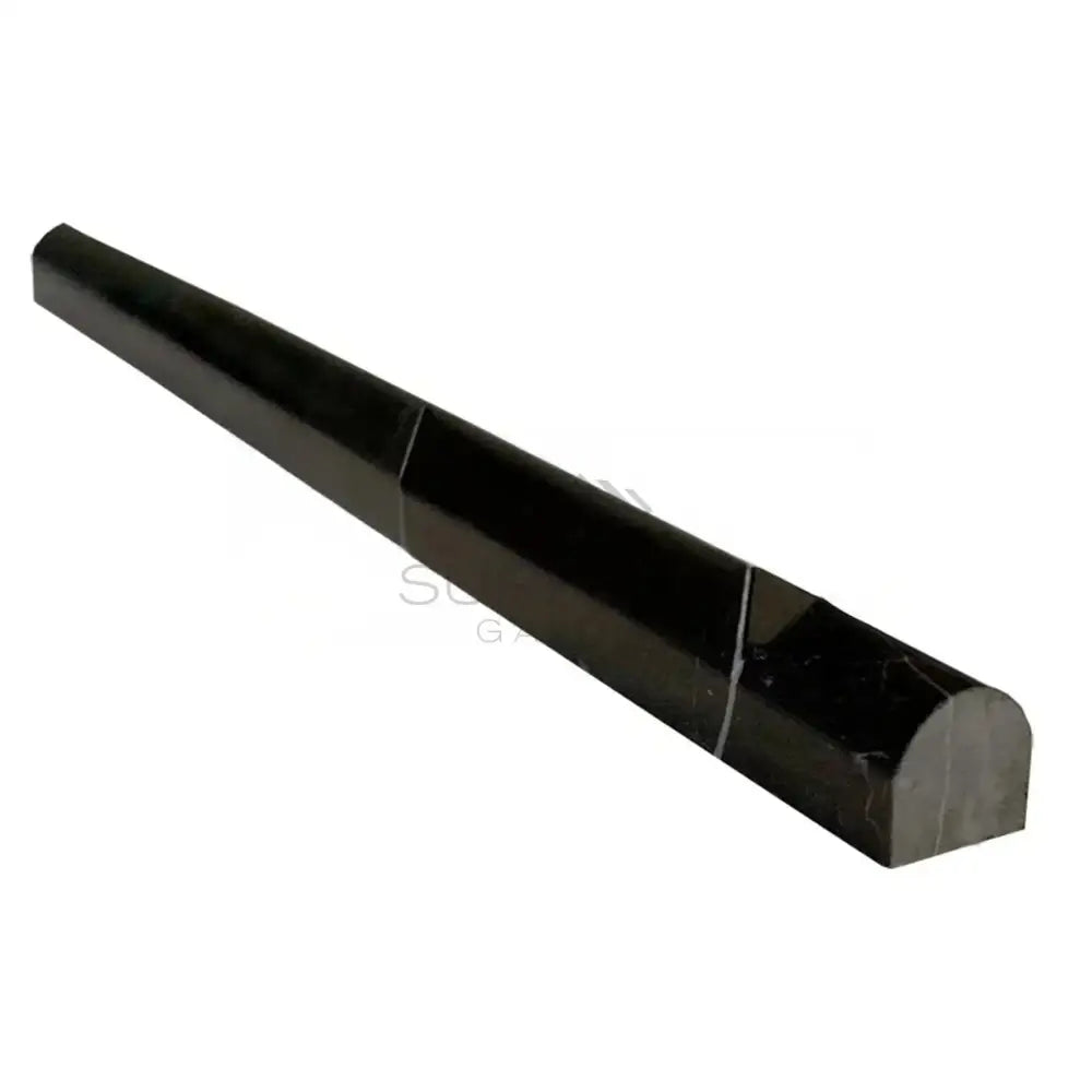 Nero Marquina Prestige/Black 3/4X12 Bullnose Liner-American Stone
