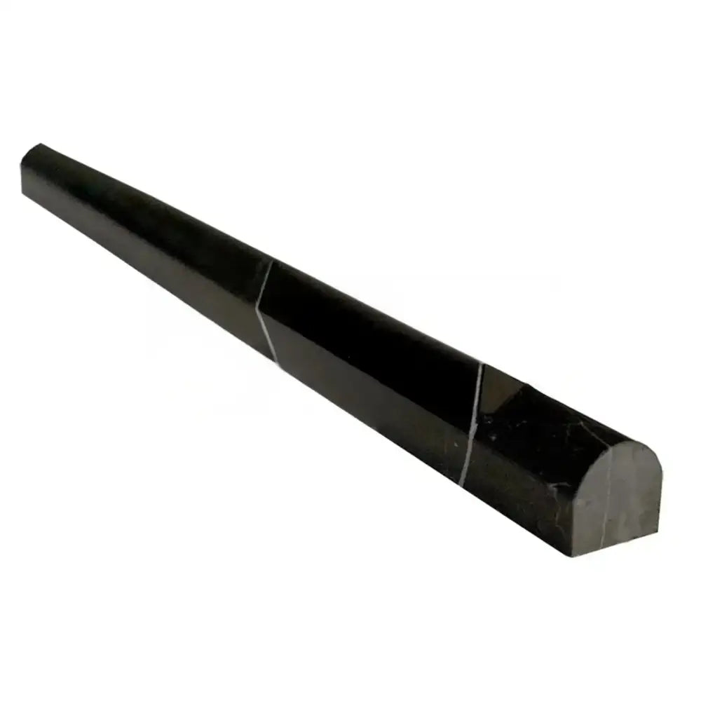 Nero Marquina Prestige/Black 3/4X12 Bullnose Liner-American Stone