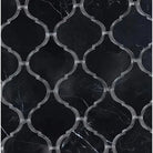 Black marble arabesque tile in Nero Marquina 3 inch Lantern polished marble mosaic