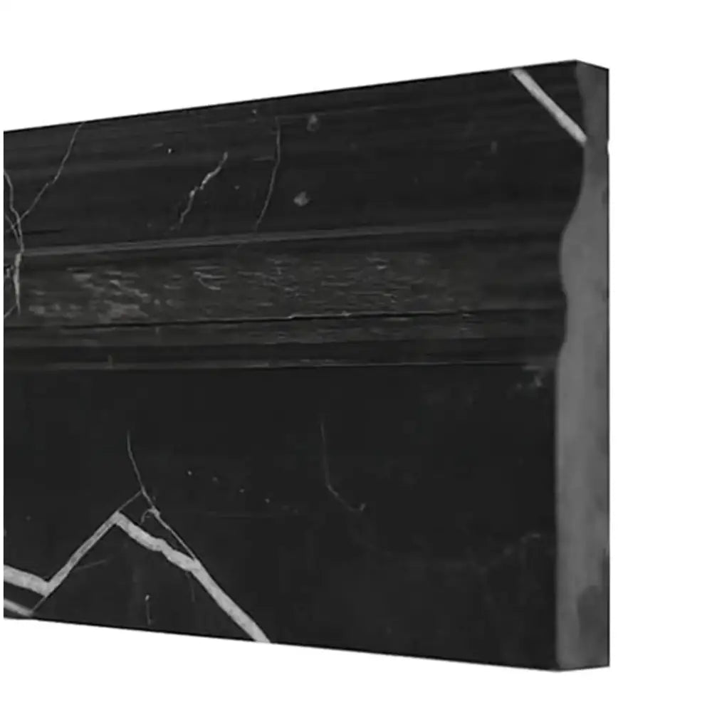 Nero Marquina Prestige/Black 4 3/4X12 Baseboard Trim Molding-American Stone
