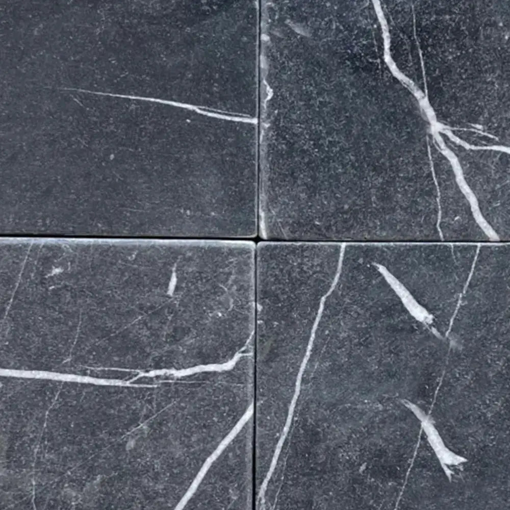 Nero Marquina Prestige (Black) Marble 12X12 Tumbled-American Stone