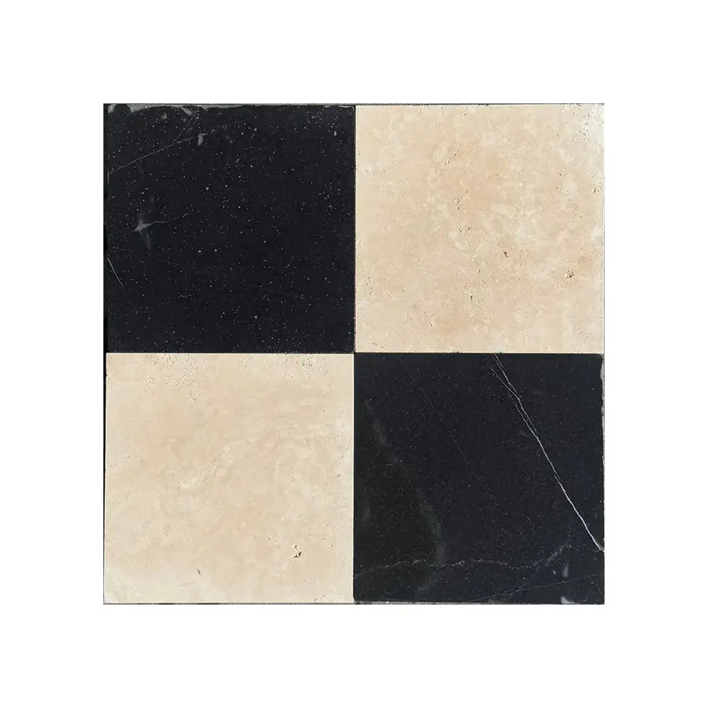 Nero Marquina Prestige (Black) Marble 12X12 Tumbled-American Stone
