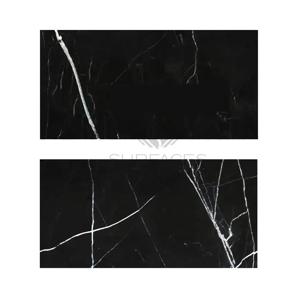 Nero Marquina Black Marble slabs featuring elegant white veining in polished or honed finish
