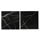 Two black marble tiles with white veining from Nero Marquina 24X24 Polished or Honed