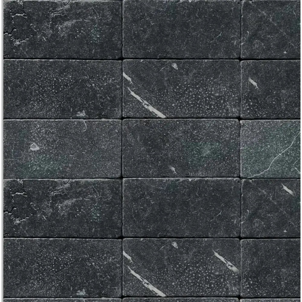 Nero Marquina Prestige / Black Marble 3X6 Tumbled-American Stone