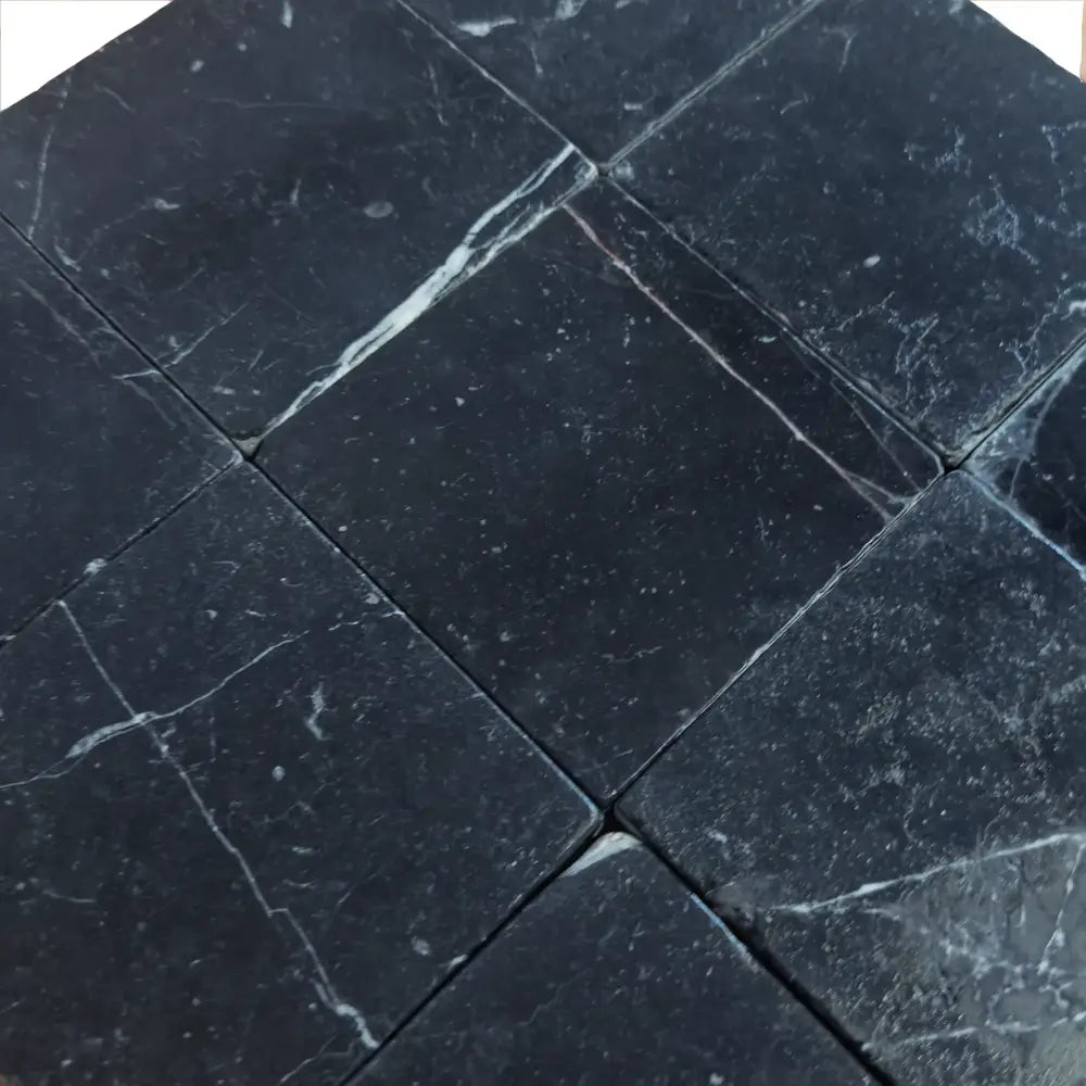 Nero Marquina Prestige / Black Marble 4X4 Tumbled-American Stone