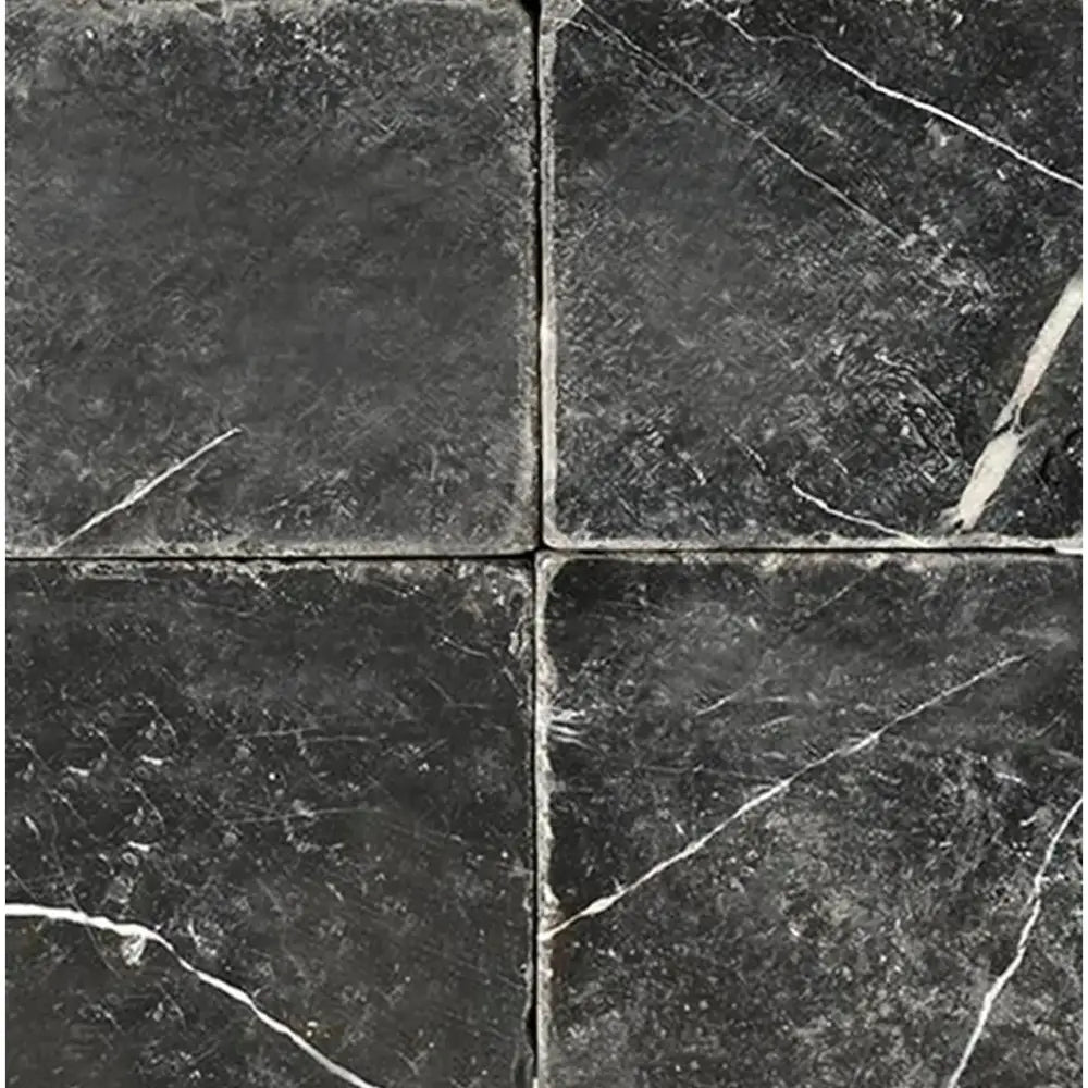 Nero Marquina Prestige / Black Marble 6X6 Tumbled-American Stone