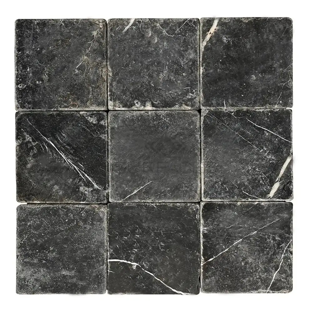 Nero Marquina Prestige / Black Marble 6X6 Tumbled-American Stone