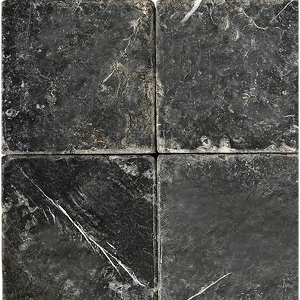 Nero Marquina Prestige / Black Marble 6X6 Tumbled-American Stone