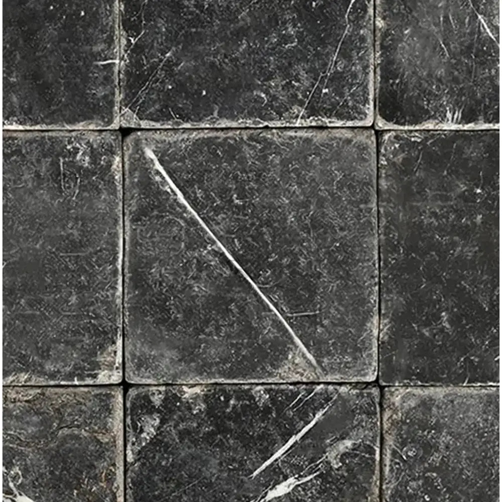 Nero Marquina Prestige / Black Marble 6X6 Tumbled-American Stone