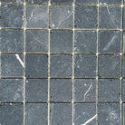 Square gray Nero Marquina Prestige Marble 2X2 tumbled tiles for elegant flooring