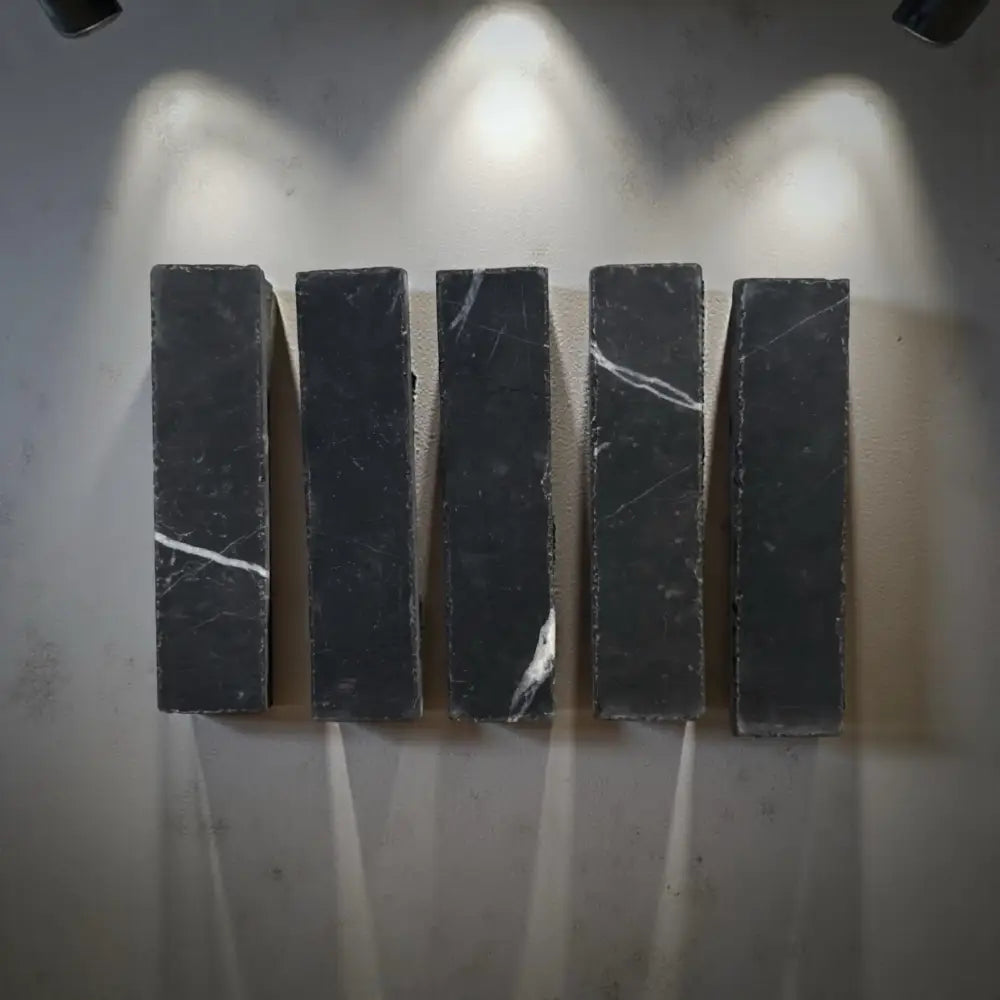 Dark Nero Marquina Prestige Marble rectangles for elegant 2x8 mosaic design