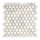 White marble hexagon tile sheet from Oriental White Aurora Asian Statuary mosaic