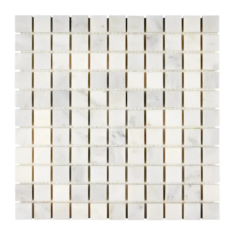 White marble mosaic tile from Oriental White Aurora Asian Statuary collection