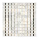 Square white marble mosaic tile from Oriental White Aurora Asian Statuary collection