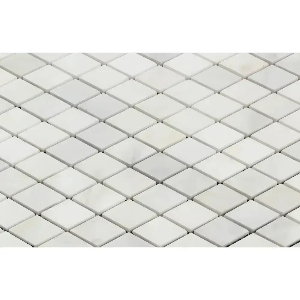 White diamond tile pattern from Oriental White Aurora Asian Statuary marble mosaic