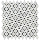 Diamond-patterned white marble tile sheet from Oriental White Aurora Asian Statuary collection