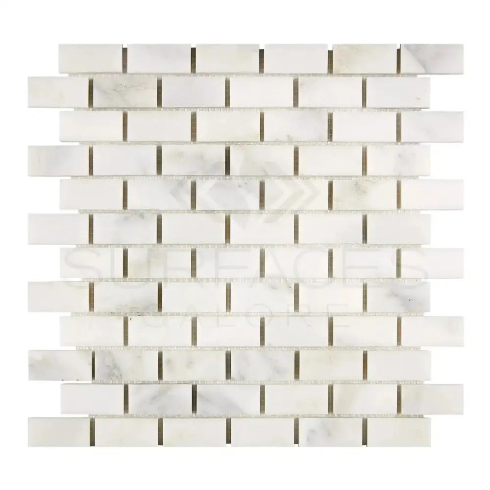 Oriental White Aurora White Aurora Asian Statuary 1X2 marble mosaic tile in polished or honed finish