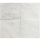 Four white marble tiles from Oriental White Aurora Asian Statuary marble mosaic collection