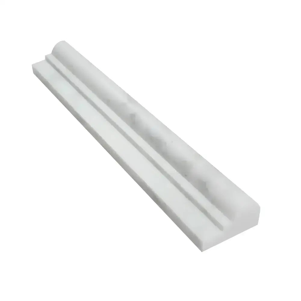 Oriental White Aurora / Asian Statuary 2X12 OG-1 (Single-Step Chair Rail Trim) Liner-American Stone