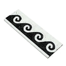 Rectangular mosaic tile with black wave pattern for Oriental White Aurora Asian Statuary
