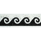Black and white mosaic wave border from Oriental White Aurora Asian Statuary series