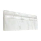 White marble baseboard molding from Oriental White Aurora Asian Statuary 4 3/4x12