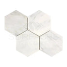 White marble hexagon tiles from Oriental White Aurora Asian Statuary marble mosaic