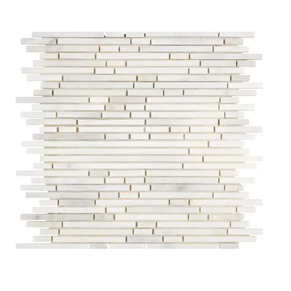 Oriental White Aurora / Asian Statuary Bamboo Sticks (Single-Color/Oriental White Aurora White Aurora) Marble Mosaic-American Stone
