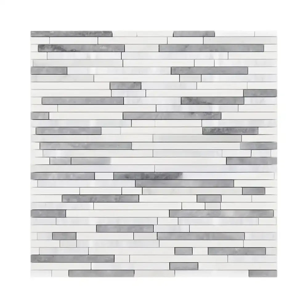 Rectangular mosaic tile pattern from Oriental White Aurora White Aurora Marble Mosaic