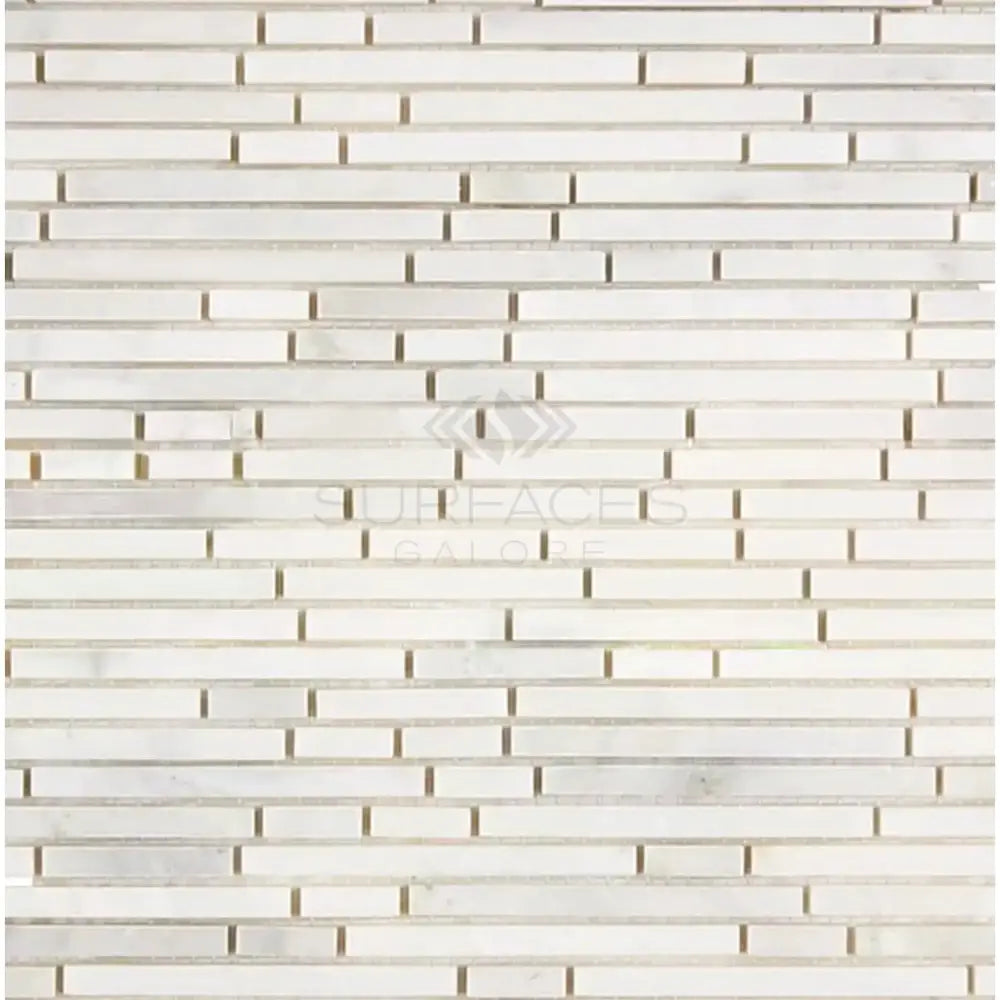 Oriental White Aurora / Asian Statuary Bamboo Sticks (Single-Color/Oriental White Aurora White Aurora) Marble Mosaic-American Stone