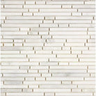 White marble mosaic tile featuring Asian Statuary Bamboo Sticks in polished or honed finish