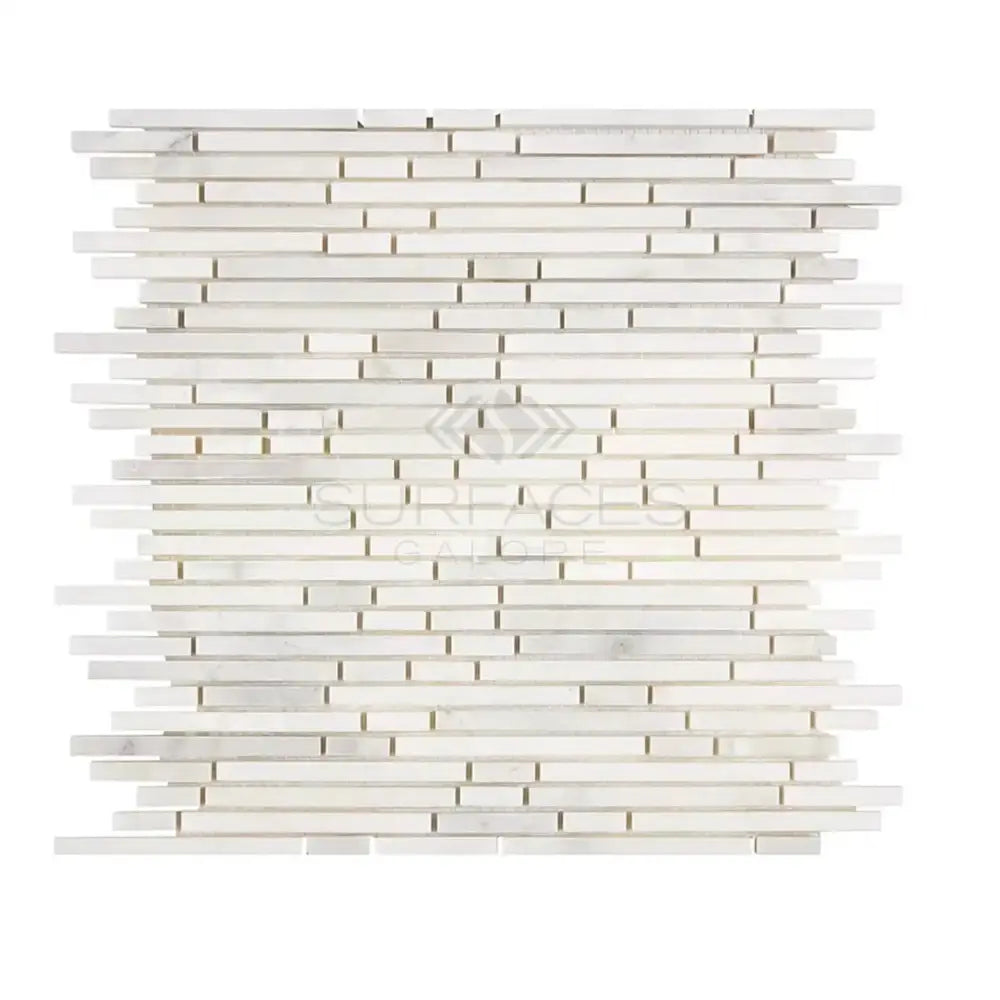 Oriental White Aurora / Asian Statuary Bamboo Sticks (Single-Color/Oriental White Aurora White Aurora) Marble Mosaic-American Stone
