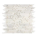 White marble mosaic tile featuring Aurora White Oriental White Aurora Bamboo Sticks design