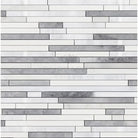 Horizontal gray and white mosaic tile pattern from Oriental White Aurora marble product