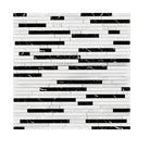Rectangular black and white mosaic tile from Oriental White Aurora Marble Mosaic collection