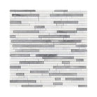 Rectangular white and gray mosaic tile from Oriental White Aurora Marble Mosaic collection