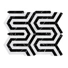 Black and white geometric tile pattern from Oriental White Aurora with Black Marble Mosaic