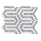 Geometric marble tile pattern in Oriental White Aurora White Aurora Asian Statuary Berlinetta design
